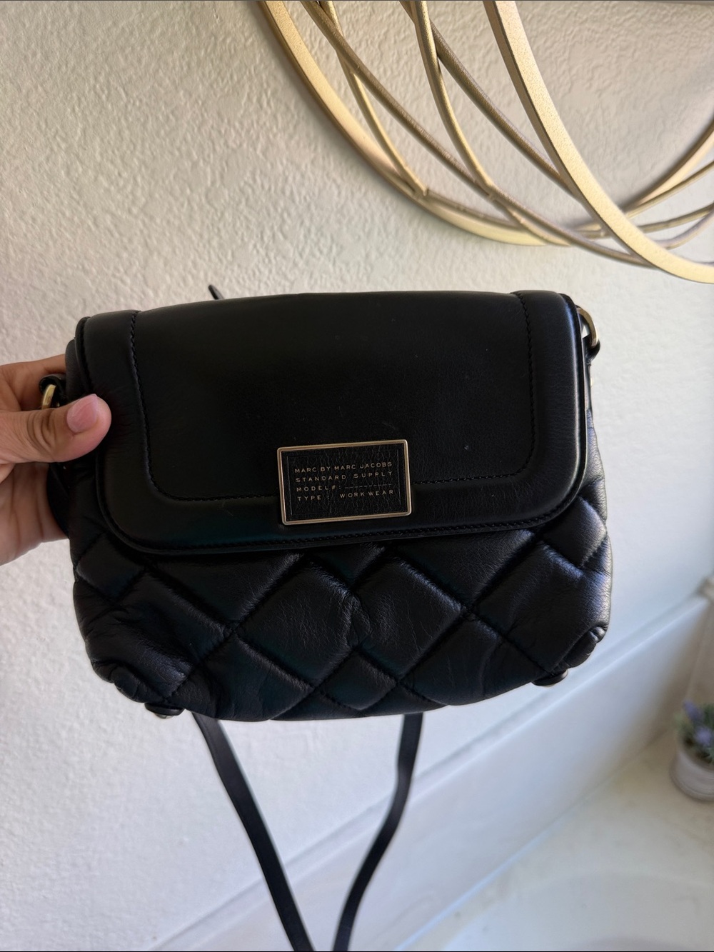 Marc by Marc Jacobs Black Quilted Leather Flap Crossbody